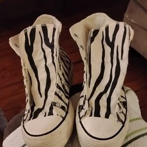 VINTAGE UNISEX ZEBRA PRINT CONVERSE CHUCK TAYLOR 70'S HI ALL STARS SNEAKERS NB
